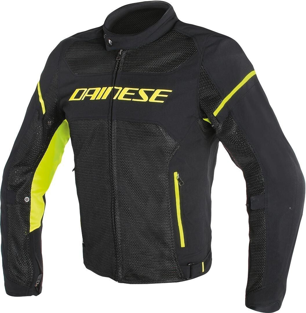 GIACCA ESTIVA JACKET MOTO DAINESE AIR FRAME D1 TEX BLACK YELLOW FLUO TG 46