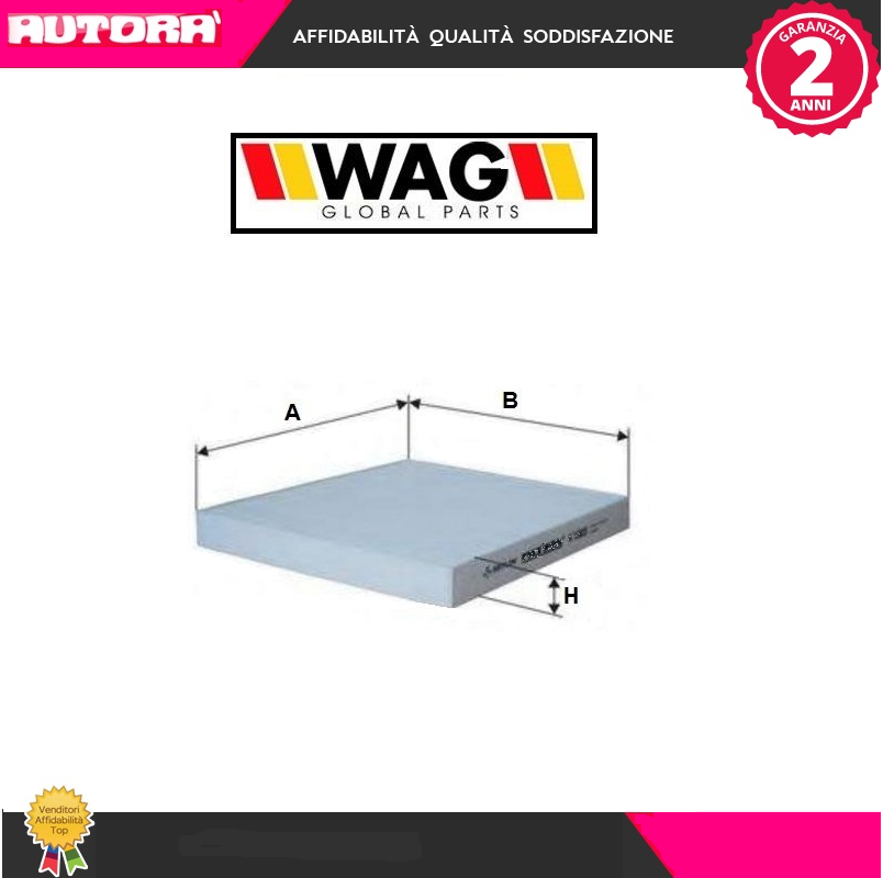 WA1085 Filtro, Aria abitacolo in carta (MARCA WAG)