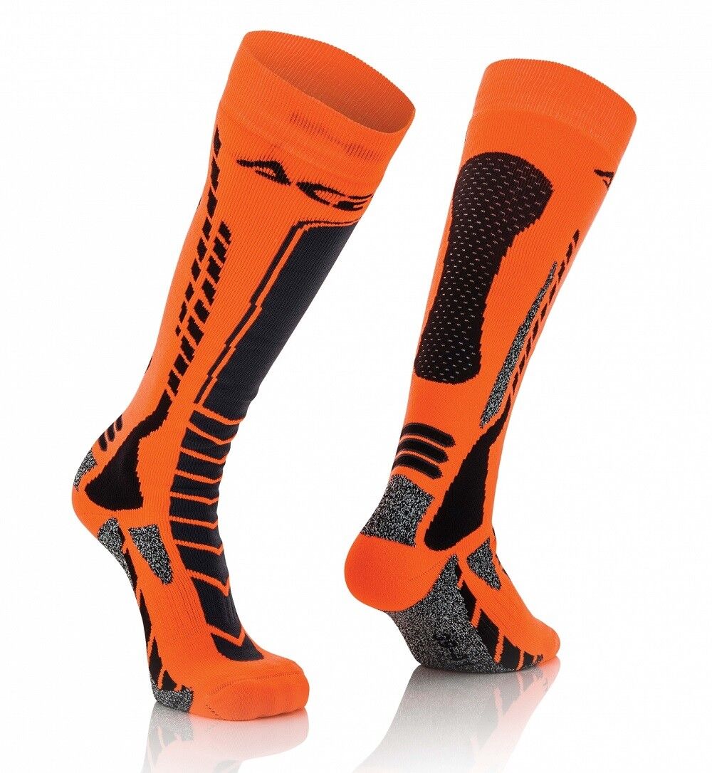 CALZE MOTO CROSS ENDURO TERMICI RINFORZATE ACERBIS SOCKS MX-PRO ARANCIO 39/41