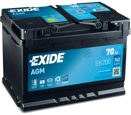 EXIDE Batteria avviamento 12V 760A 70Ah EK700