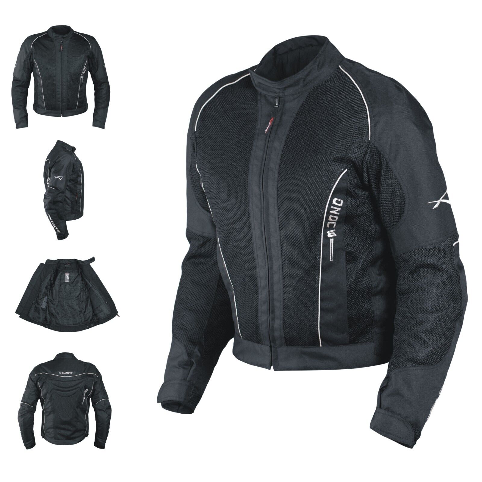 CE Armour Mesh Summer Tex Jacket Motorbike Motorcycle Sonicmoto Black 4XL