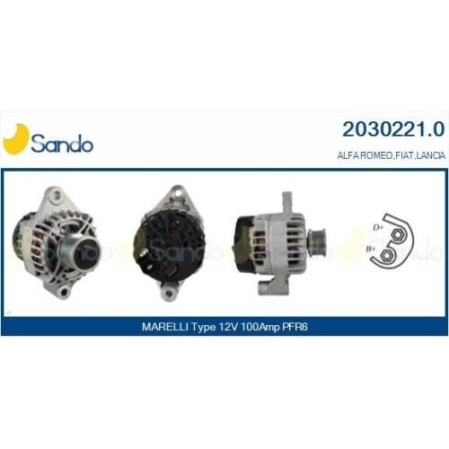 Alternatore Sando 2030221.0 per Alfa Romeo Fiat Lancia