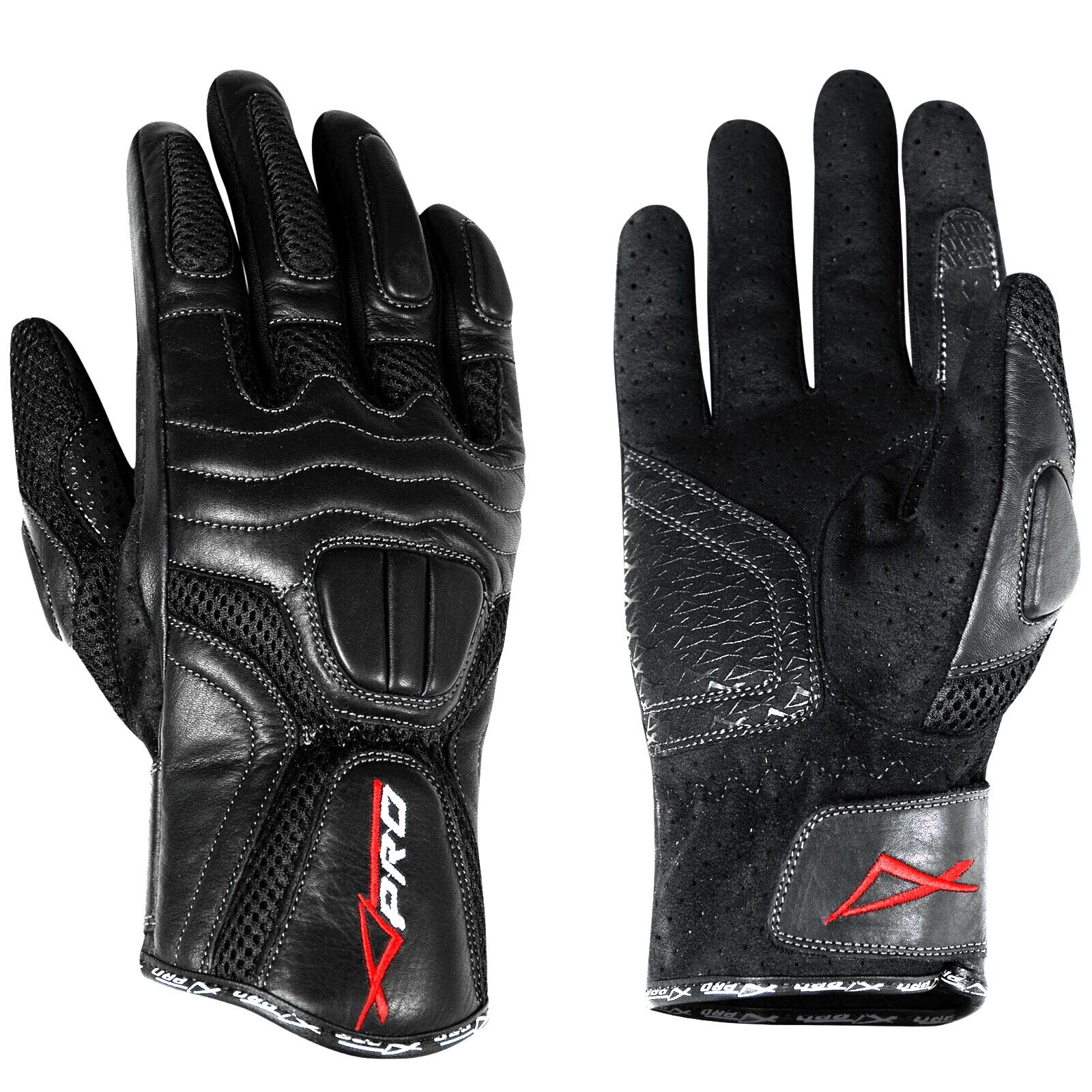 Textile Leather Lined Motorbike Scooter City Sport Gloves Motorcycle Black M