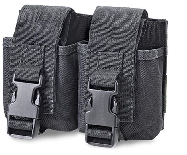 DEFCON 5 PORTA BB SHOWER MOLLE DOPPIO D5-GP02 NERO AIRSOFT TACTICAL POUCH