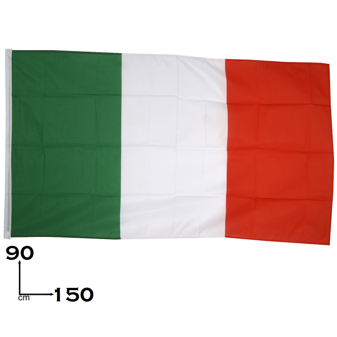 BANDIERA ITALIA CON ASOLA PER ASTA TRICOLORE NAZIONALE ITALIANA GRANDE 150X90 cm