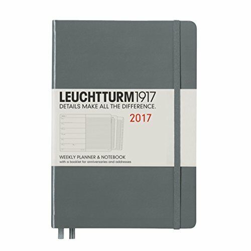Kalendarz tygodniowy z notatnikiem 2017 Medium antracyt Leuchtturm1917 (s8C)