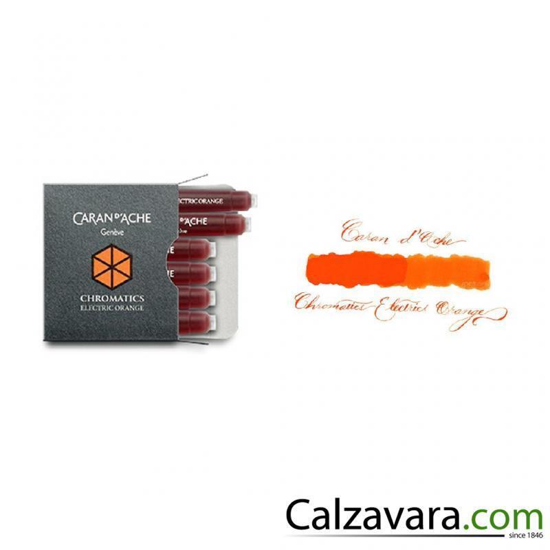 Caran d'Ache Cartucce Inchiostro Stilografico Ink Cartridges - Electric Orange