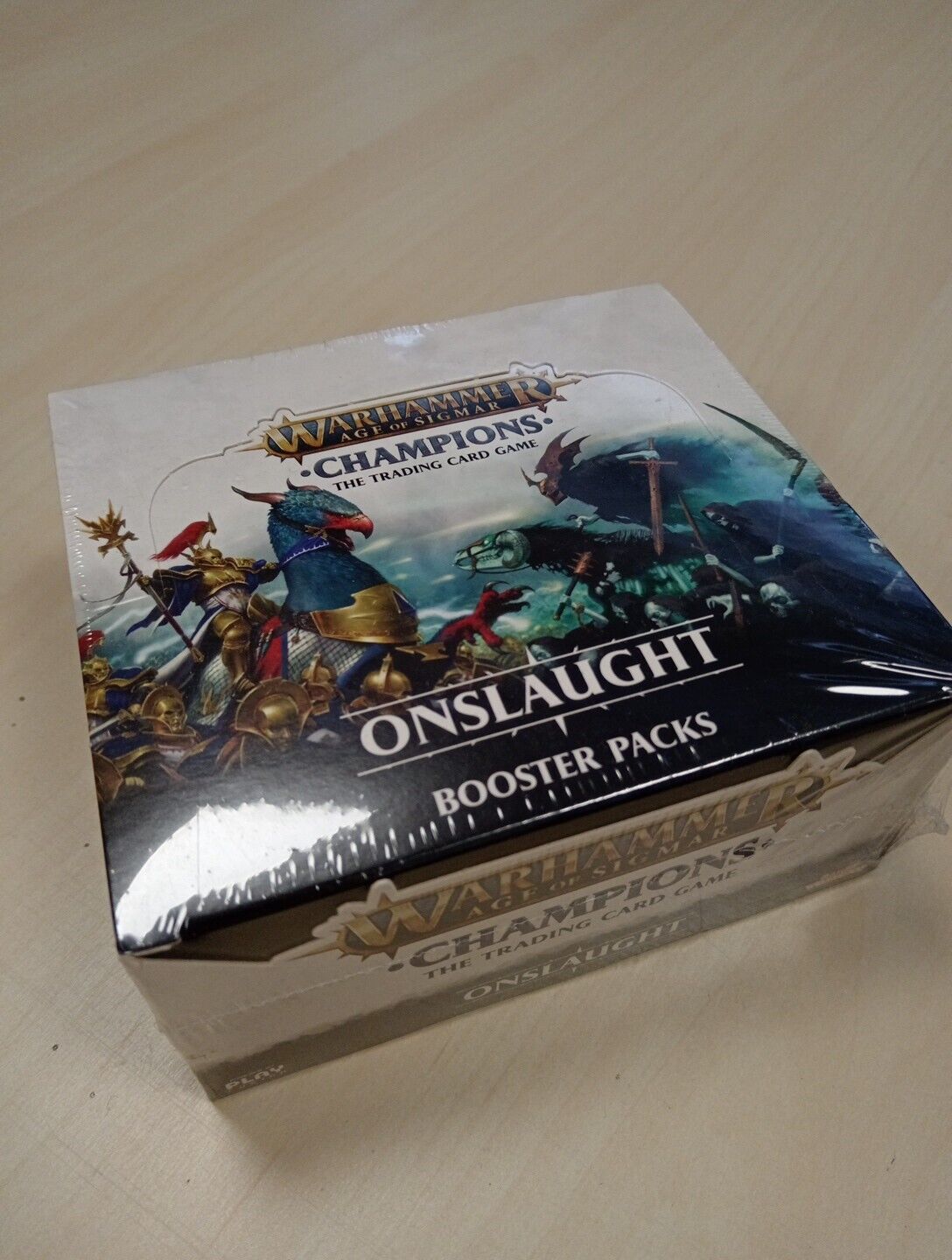Warhammer Age of Sigmar Champions Onslaught Box 24 Bustine Cards Ed ENG