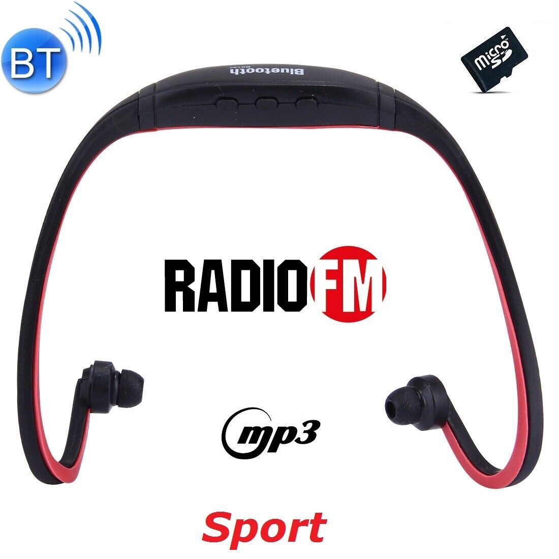 in Cuffie auricolari Sport Bluetooth Radio FM mp3 headphones micro-sd vivavoce