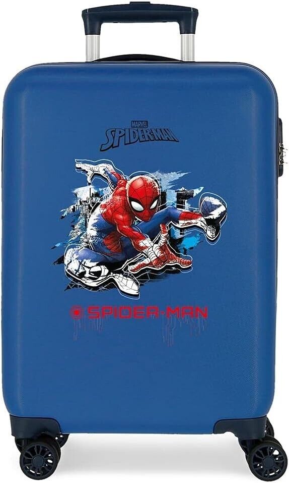 Marvel Spiderman Geo, Trolley Rigido Cabina 55m Ragazzo, Blu