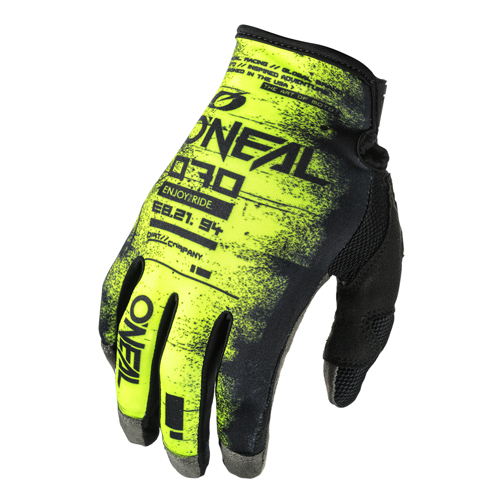 Guanti O'Neal Mayhem Scarz V.24 - Colore Black/Neon Yellow - Size M