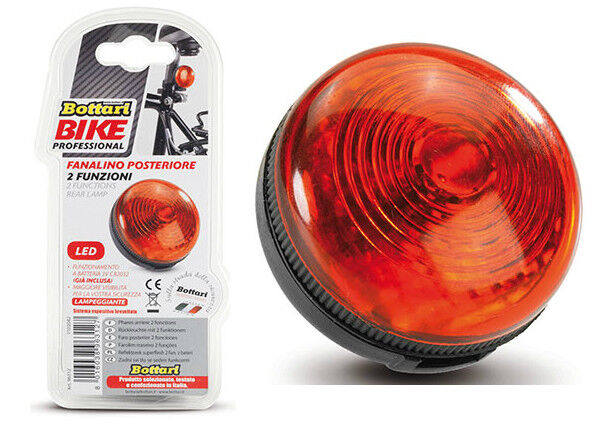 Fanalino Posteriore Bicicletta 2 Funzioni Led Bianchi Luce Piena e Lampeggiante