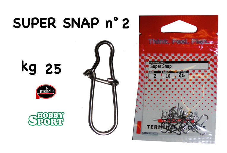 SUPER SNAP MOLIX SIZE 2 MOSCHETTONE 25 KG   SPINNING MARE LAGO FIUME