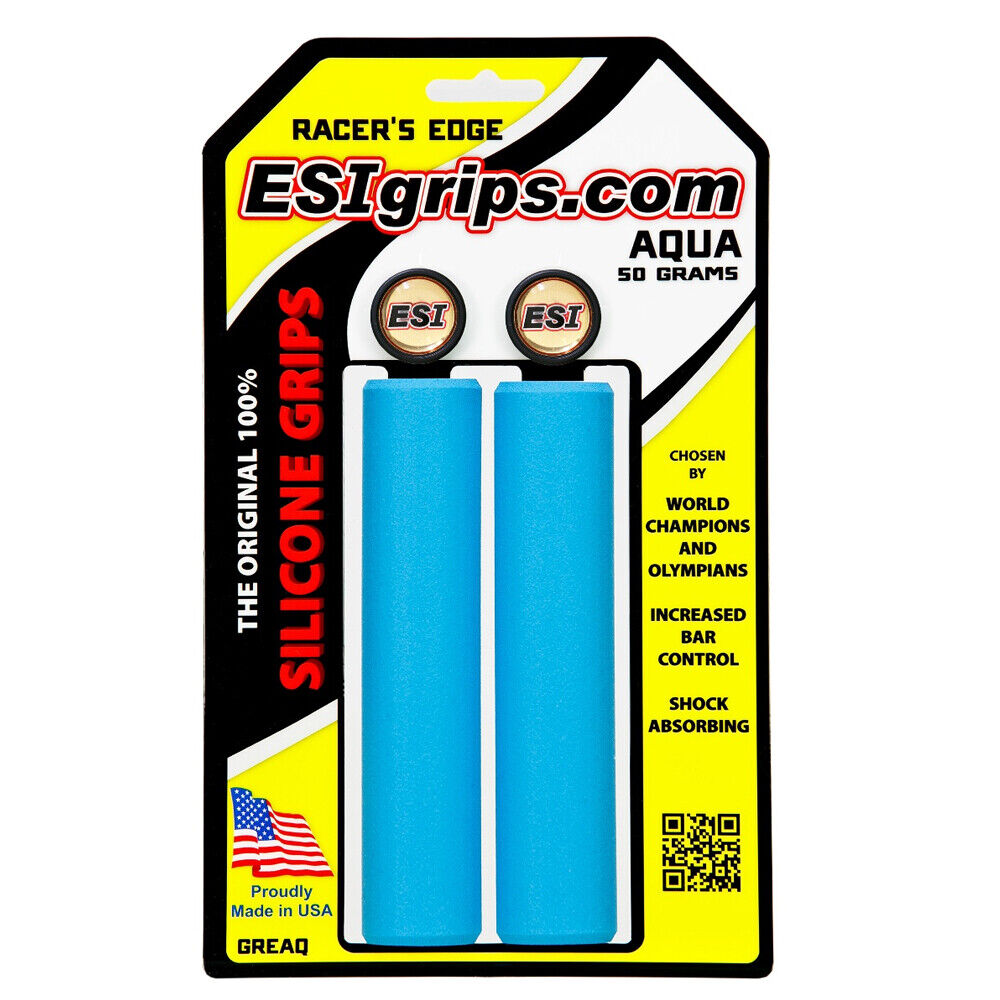 ESI Racers Edge Silicone Manubrio Grips Aqua Mountain XC 29er Strada Fisso Bikes