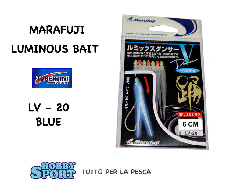 LUMINOUS BAIT 6 CM LV 20 BLUE MARAFUJI - TUBERTINI PESCA MARCA MARE BOLENTINO