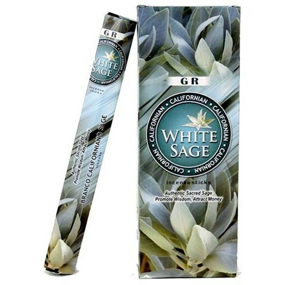 Incenso Agarbatti Salvia bianca scatola esagonale 6 confezioni da 20 gr