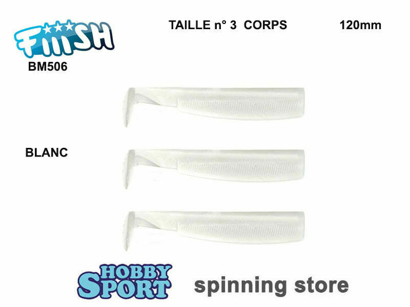 BLACK MINNOW FIIISH  SIZE 3 BM 506 BLANC 3 CORPI RICAMBIO 12 CM SPINNING