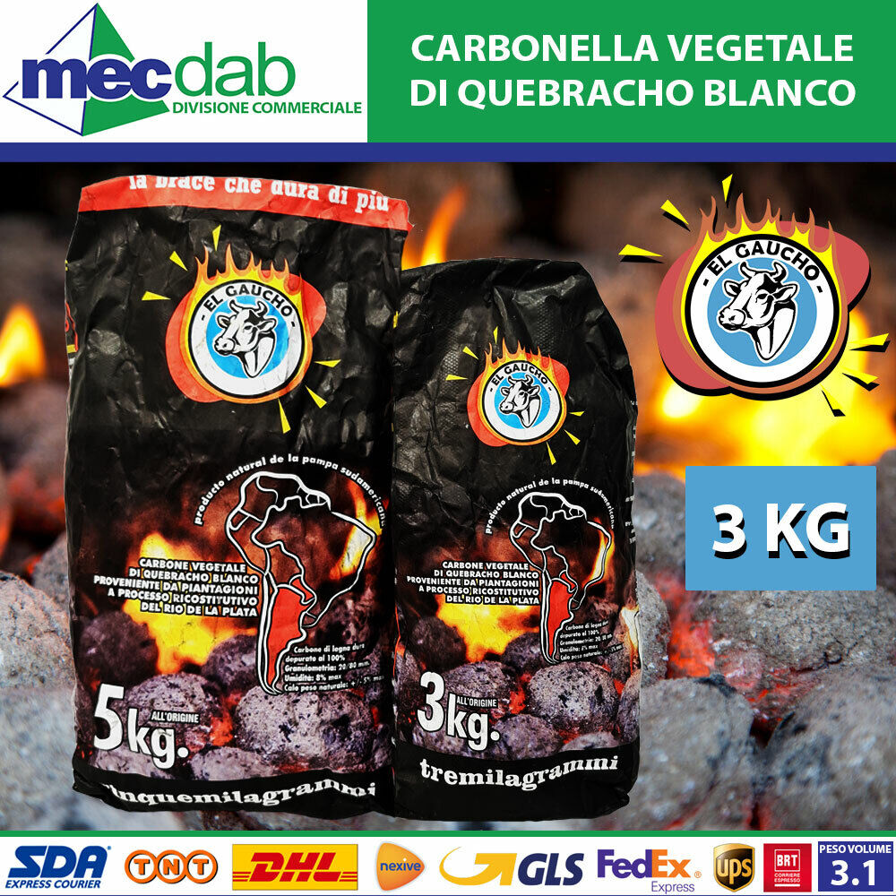 Carbonella Per Barbecue Carboni Vegetale 100% Naturale El Gaucho 3 KG