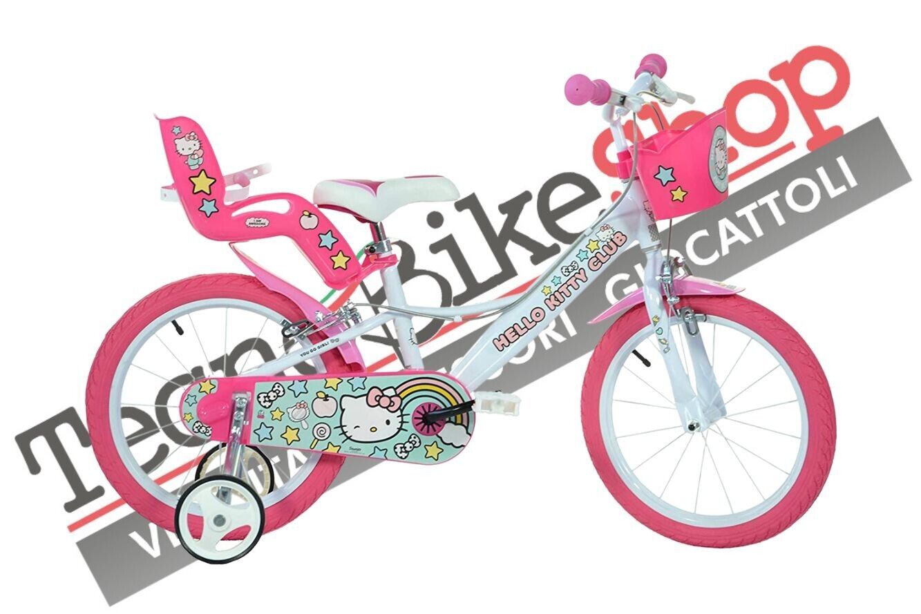 Bici per Bambina Bicicletta Dino Bikes Hello Kitty Club 2 - Taglia 14" Pollici