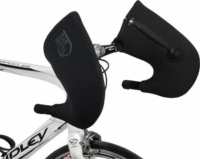 BAR Mitts Strada Pogie Manubrio Guanti: Esternamente Routed Shimano Nero Medio