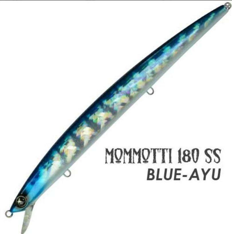 ARTIFICIALE MOMMOTTI 180 SS SEASPIN BLUE AYU SLOW SINKING MINNOW LURE SEÑUELO
