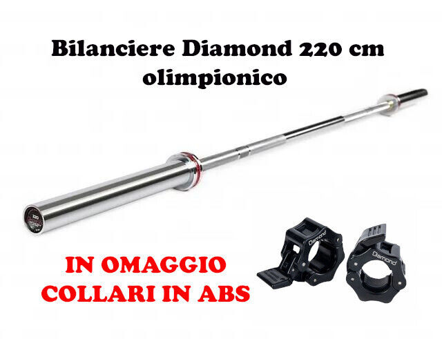 Bilanciere Olimpico 220 cm - 20 Kg Diamond IN OMAGGIO COLLARI IN ABS