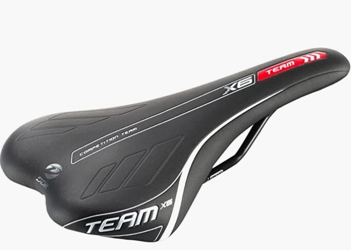 Sella per BICI MTB da Corsa DDK 525 Team x6 Nera/Bianca/Rossa CR-mo