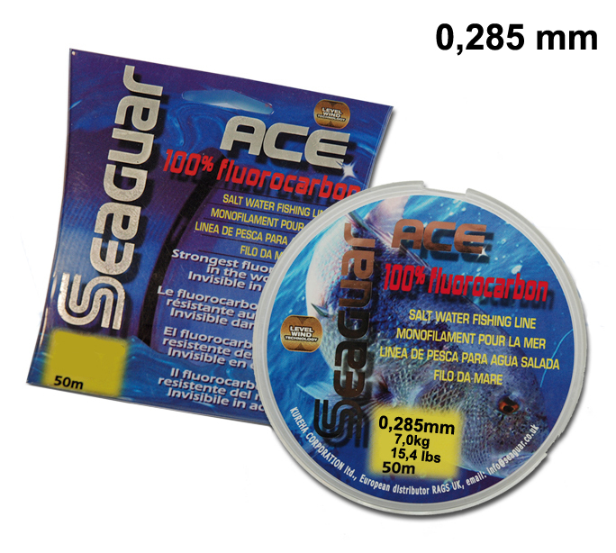 SEAGUAR ACE FILO FLUOROCARBON 50 MT - DIAM. 0,285 MM  TEST 7 KG PER TERMINALI
