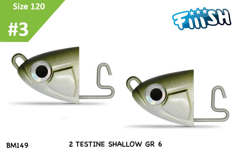 BLACK MINNOW FIIISH SIZE 3 BM 149 KAKI TESTINE 6 GR SHALLOW 2 PEZZI SPINNING
