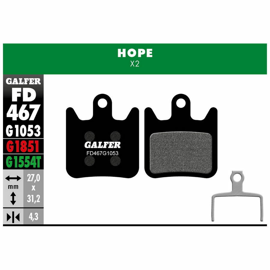 pastiglie mescola nera standard per hope x2 FD467G1053 GALFER BIKE freni bici