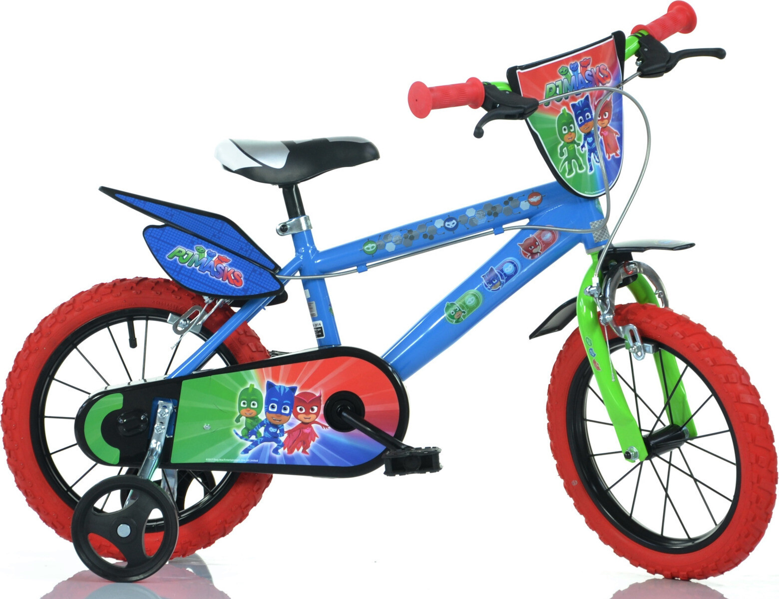 BICI 14 PJ MASKS SUPER PIGIAMINI BICICLETTA CON ROTELLINE PER BAMBINI DINO BIKES