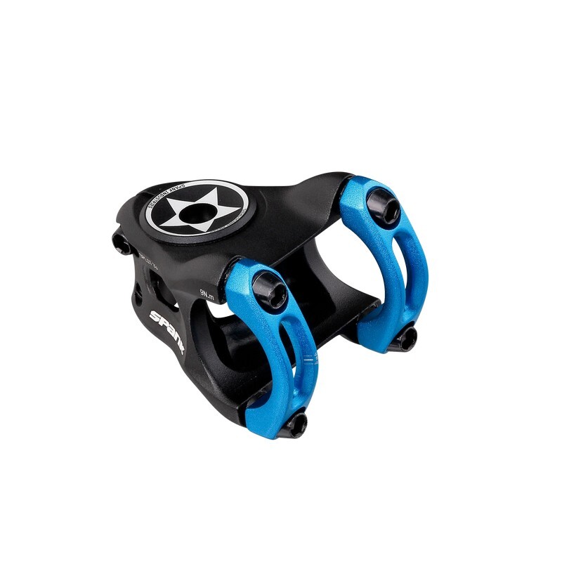 attacco manubrio split stem 35 35mmx35mm 0 nero/blu SPANK Bici Scatto fisso