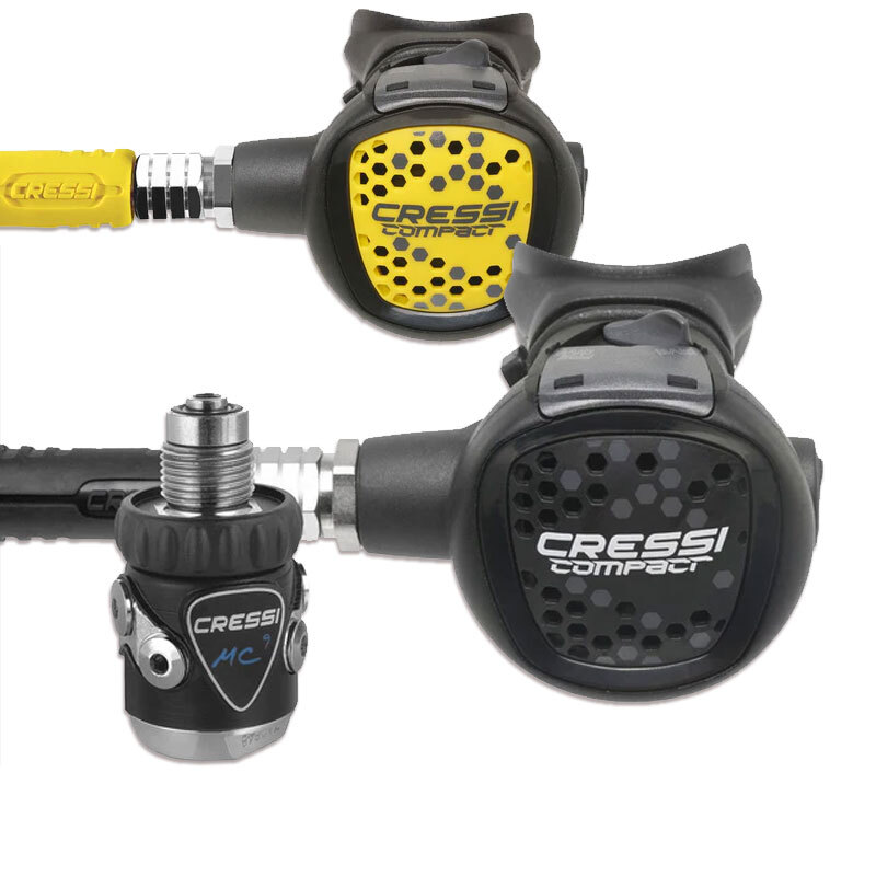 Erogatore Cressi Sub MC9 XS Compact Nero DIN 300 con Octopus