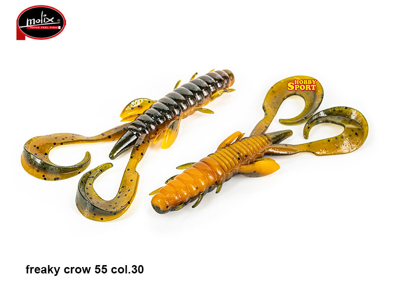 MOLIX FREAKY CRAW 5.5'' COL. 30 ORANGE PUMPKIN SILICONICO X BLACK BASS CONF 4 PZ