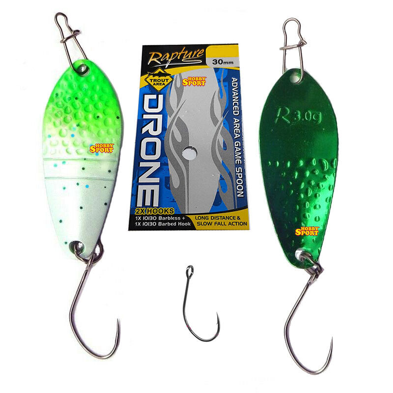DRONE SPOON  2,5 GR VERDE BIANCO SPINNING AREA TROTA RAPTURE TRABUCCO 18810439