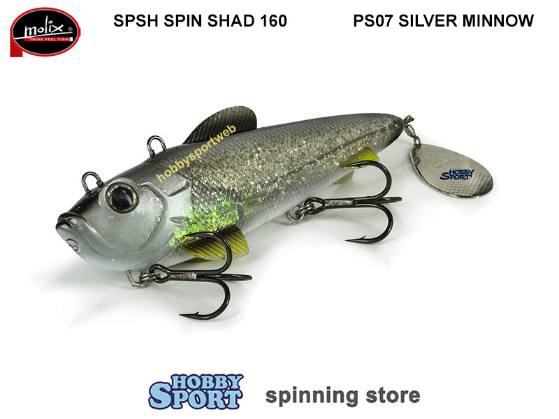 MOLIX SPIN SHAD 160 COLORE PS07 SILVER MINNOW  160 GR PESCA SPINNING PER LUCCIO