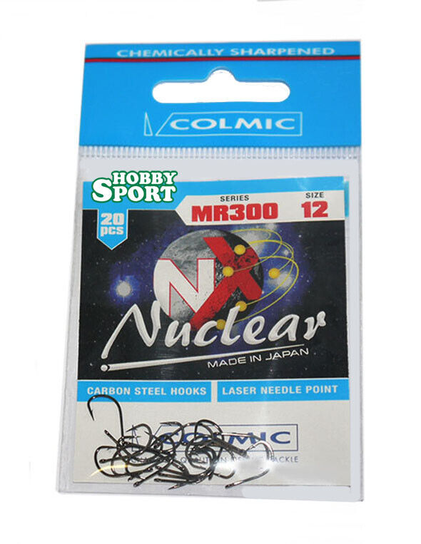 AMI COLMIC NUCLEAR MR300 SIZE 12 BLACK CHROME BUSTA 20 PZ PESCA MARE