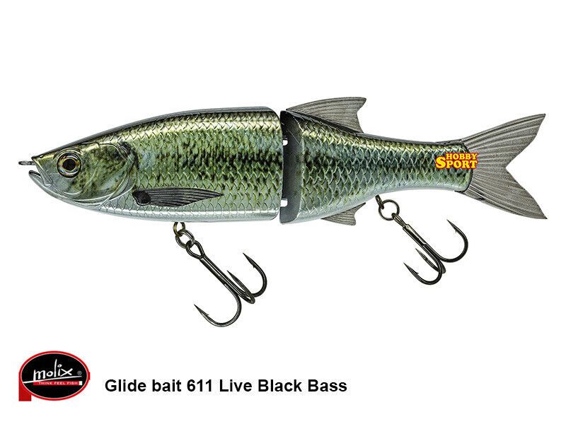 MOLIX GLIDE BAIT 130 FLOATING 611 LIVE BLACK BASS SPINNING LUCCIO GR 28   13 cm