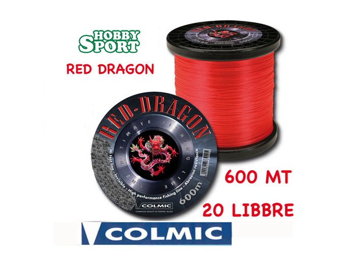 FILO NYLON TRAINA BIG GAME 20 LB RED DRAGON COLMIC COLORE ORANGE