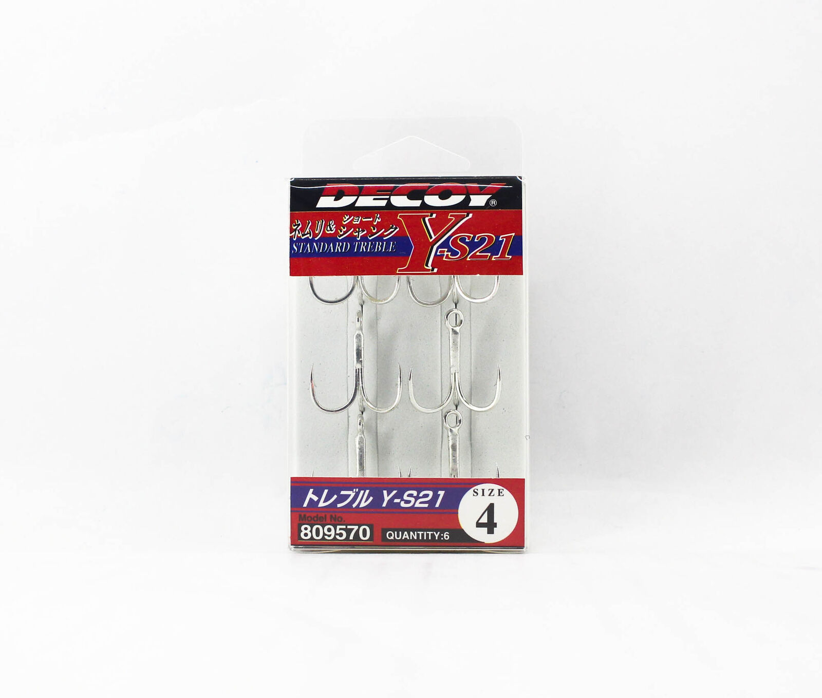 Decoy Y-S21 Treble Hook Standard Treble Hooks Size 4 (9570)