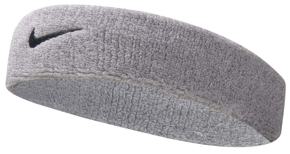 Nike Swoosh Headband Fascia Tergisudore Tennis Running Bandana Spugna Grigio