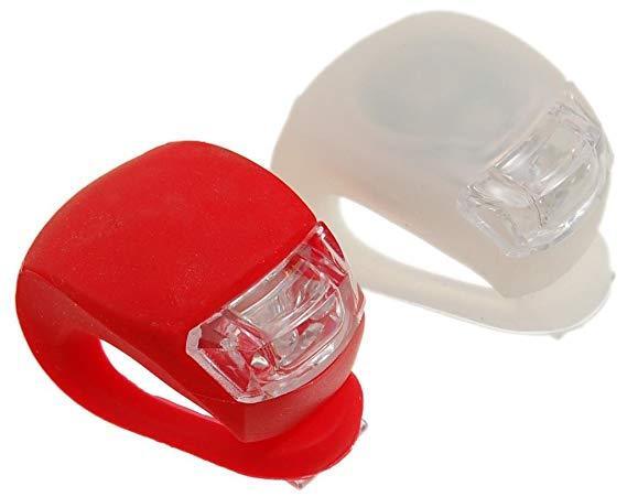 2x LUCI LED BICI BICICLETTA MOUNTAIN BIKE LED LIGHT SILICONE ANTERIORE POSTERIOR