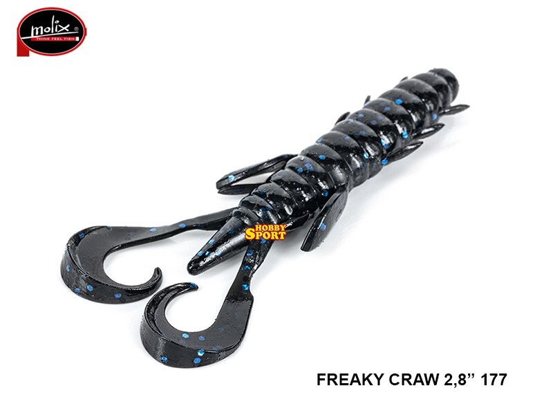FREAKY CRAW 2,8" MOLIX COLORE 177 BLACK BLUE PESCA BLACK BASS LAGO