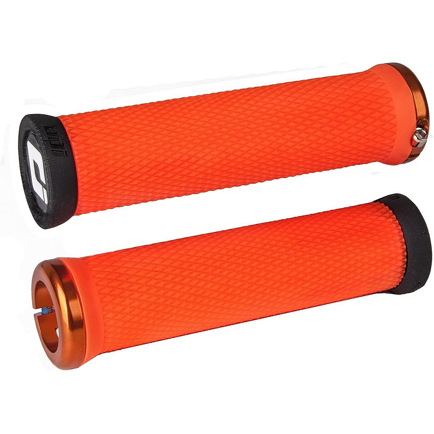 Manopole odi mtb elite motion lock on 2.1 arancioni morsetti arancioni 130mm
