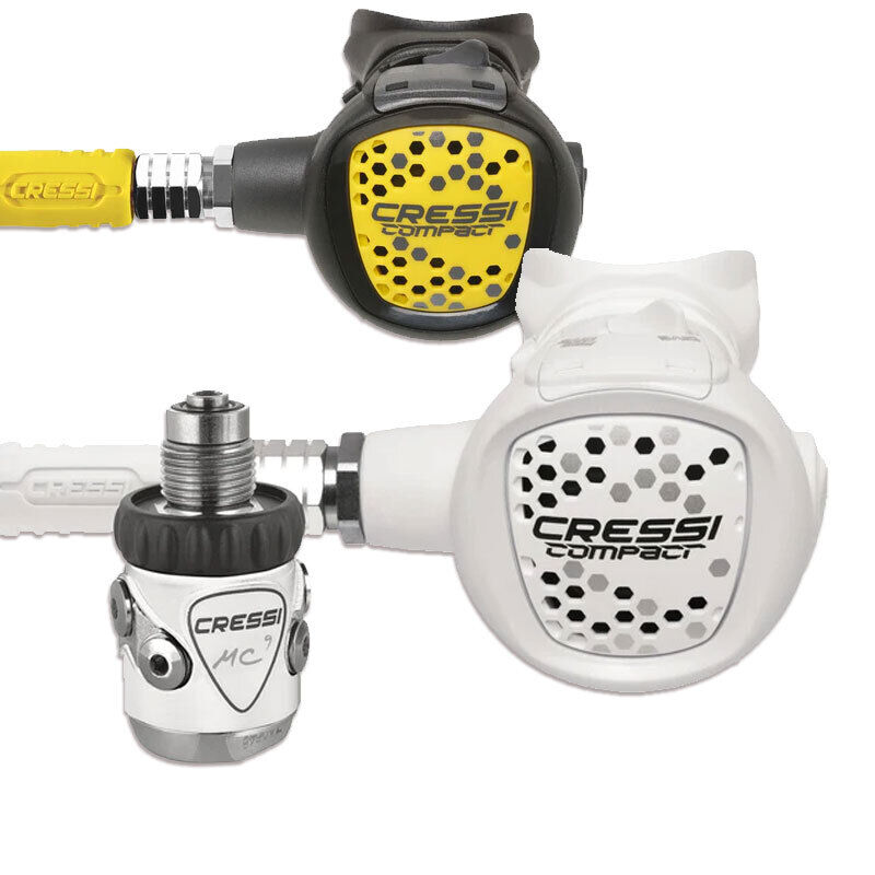 Erogatore Cressi Sub MC9 XS Compact Bianco DIN 300 con Octopus