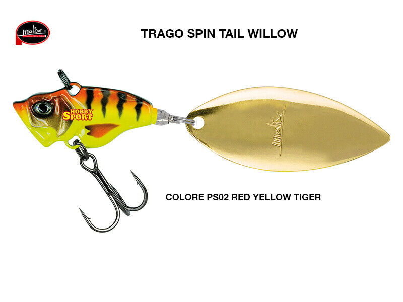 MOLIX TRAGO SPIN TAIL WILLOW 3/8 oz COL  PS02 RED YELLOW TIGER 10.5 GR SPINNING