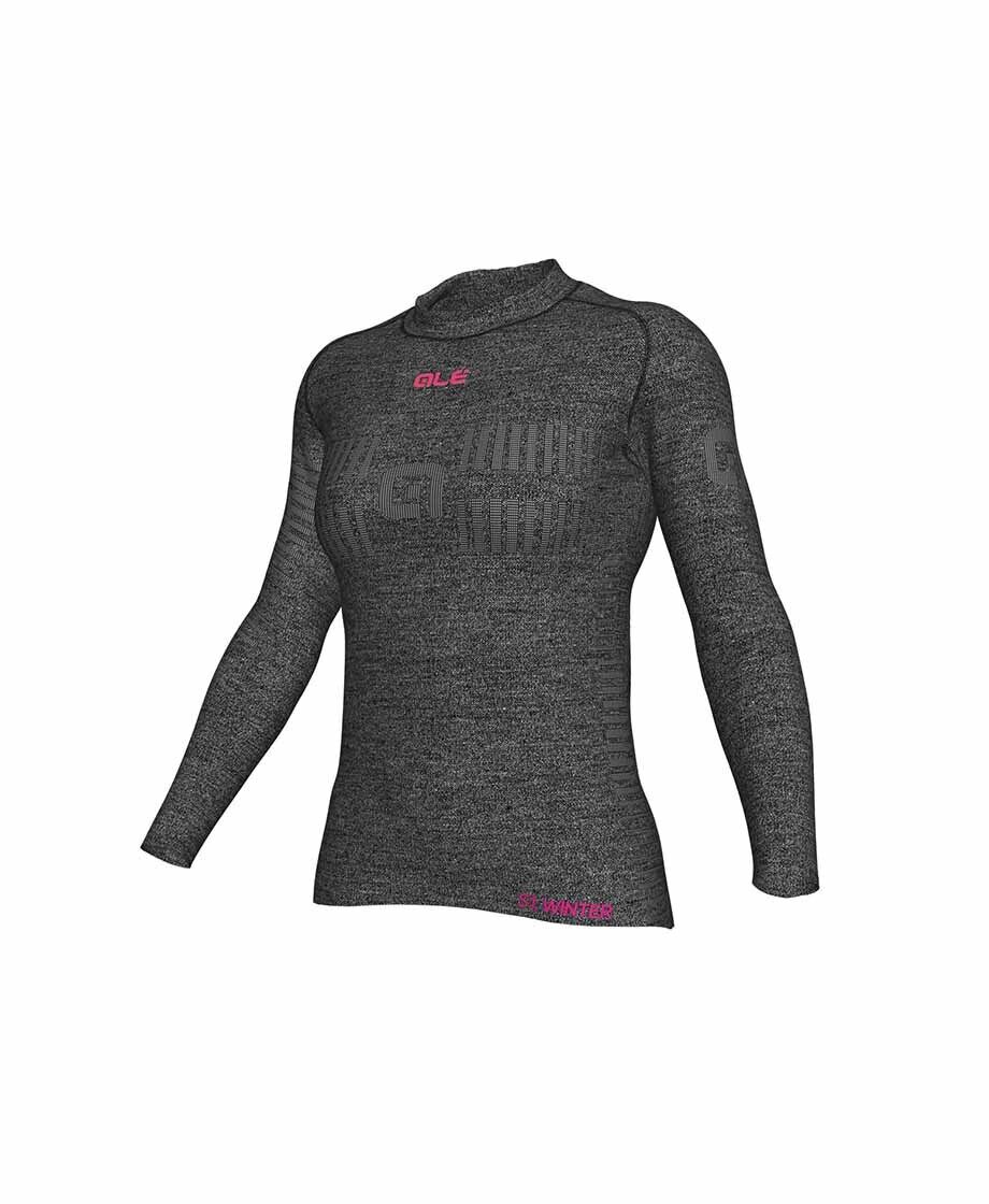 INTIMO ALE MANICA LUNGA SEAMLESS WOOL LADY UNDERWEAR NERO M - ALE_SEAMWOOLLADY_M