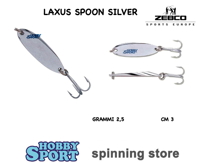 LAXUS MINI SPOON BLINKER ZEBCO GR 2,5 CM 3 col. SILVER TROUT AREA SPINNING
