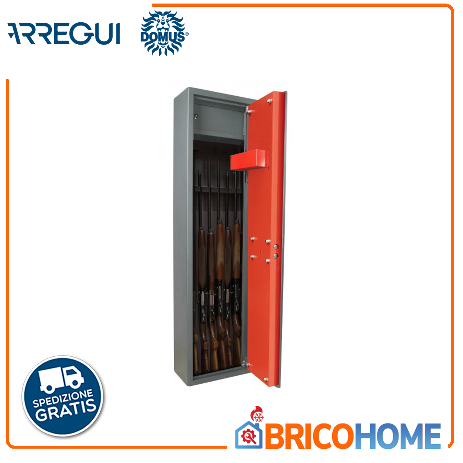 Armadio Portafucili Fuciliera 7 posti con tesoretto - ARREGUI