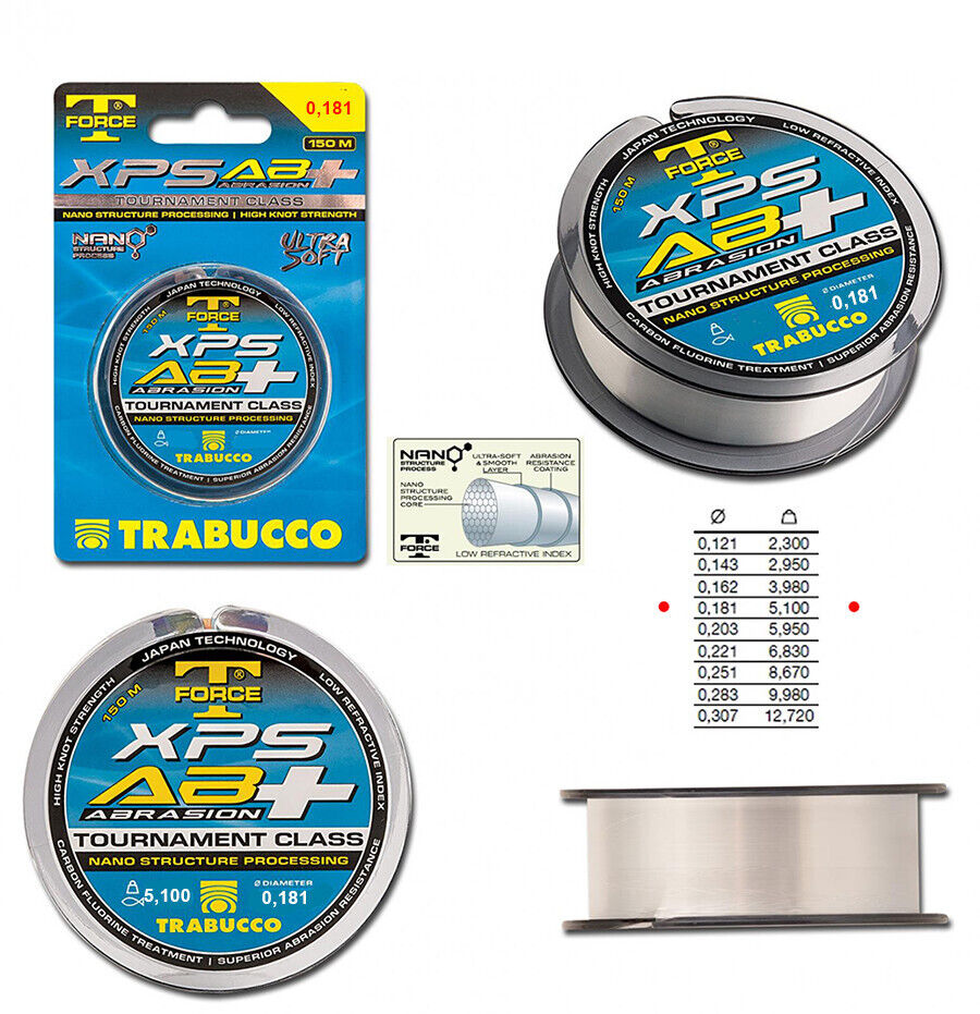 FILO T FORCE XPS AB+ TRABUCCO ABRASION 150 MT DIAM. 0,181 MM  PER MULINELLO